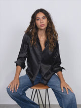 Satin Shirt Black