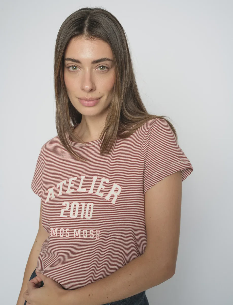 Camp O-SS Stripe Tee Cowhide