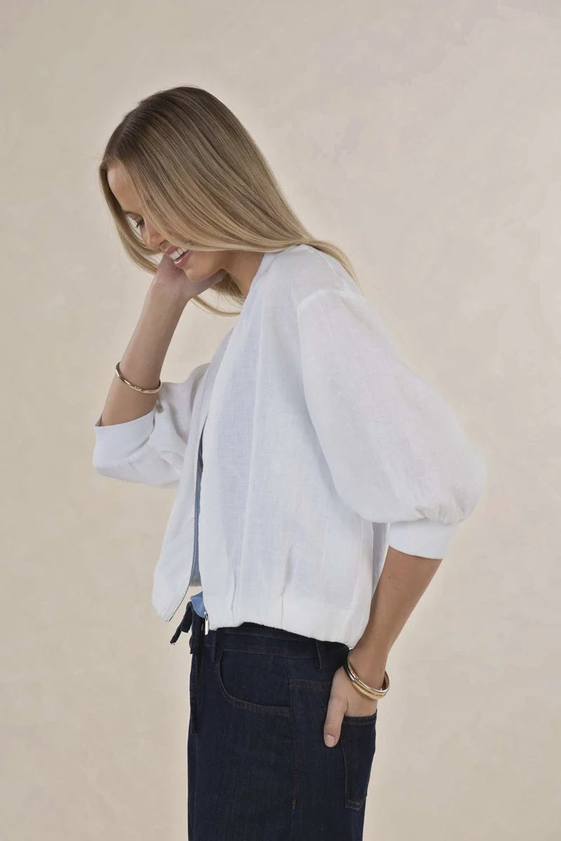 Arden Bomber Jacket White