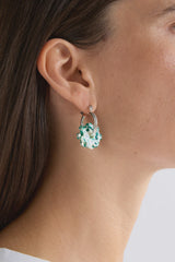 Green Speckle Flakkrin Hoop Earrings