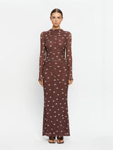 Edie Mesh Maxie Dress Brown
