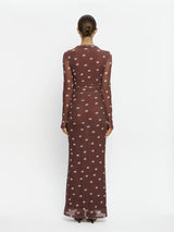 Edie Mesh Maxie Dress Brown