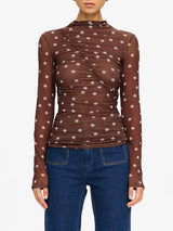 Edie Mesh Top Brown