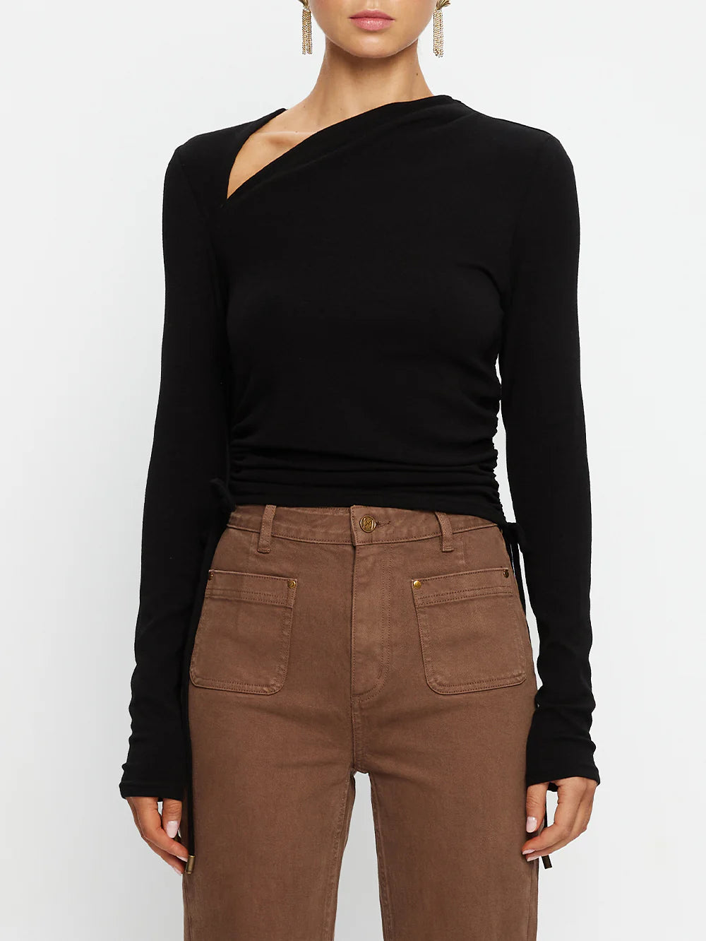 Annika Jersey Top Black