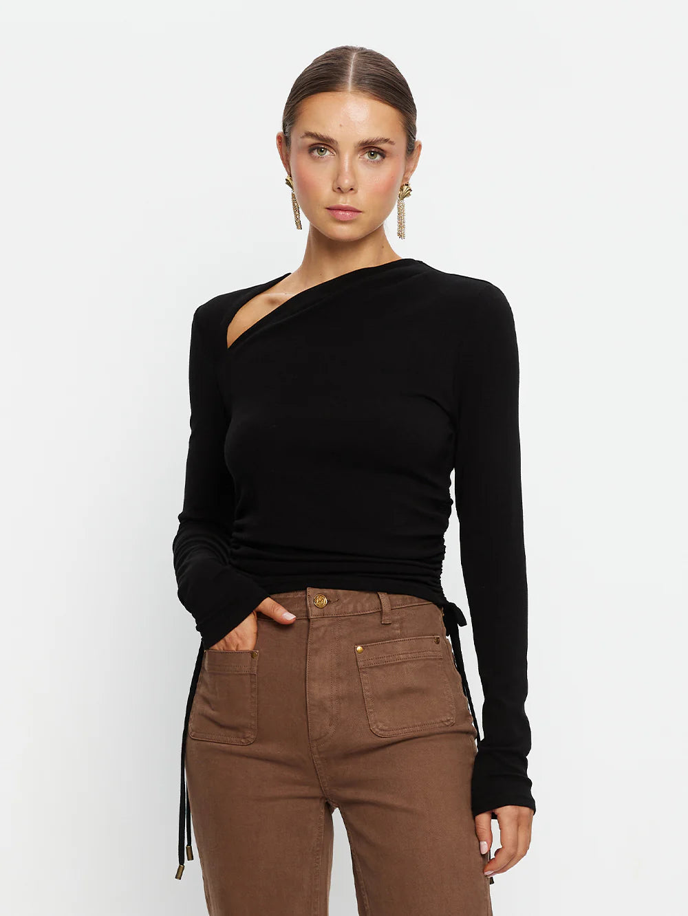 Annika Jersey Top Black