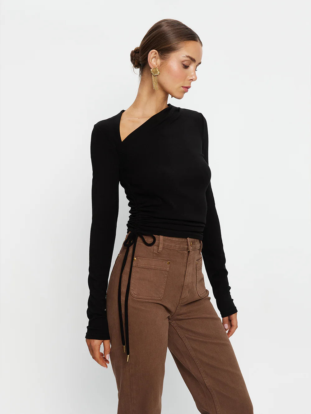 Annika Jersey Top Black