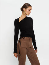 Annika Jersey Top Black