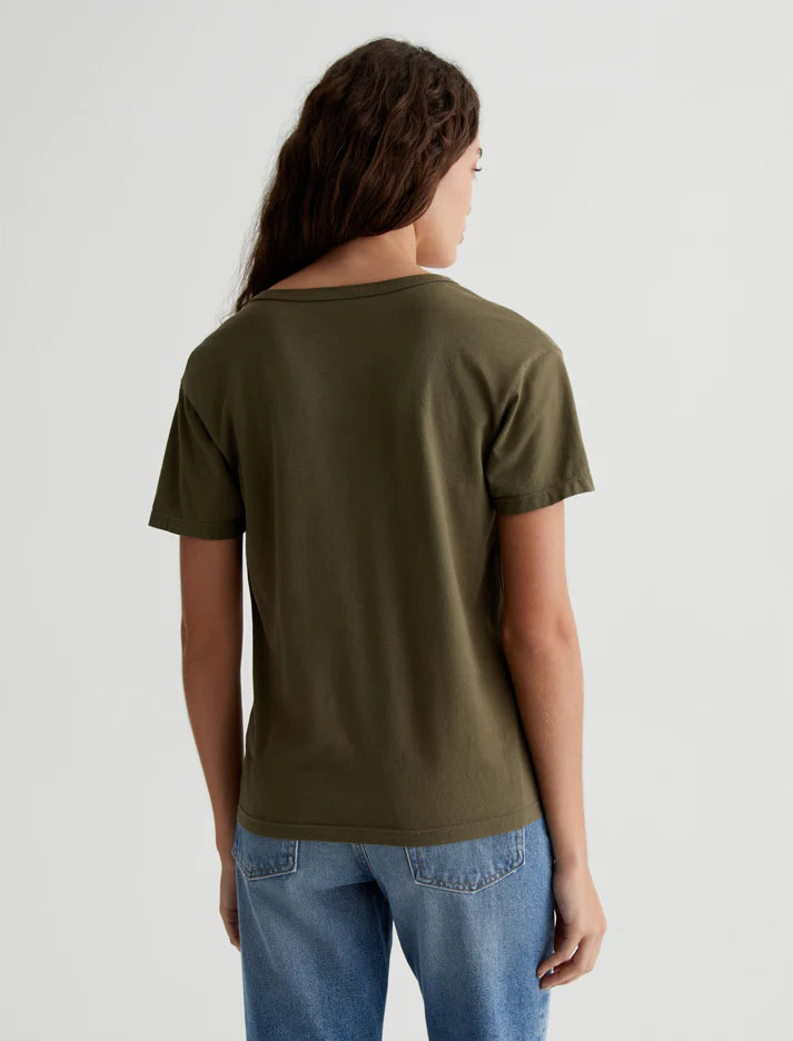 AG Aspen U Neck Tee in Shady Moss