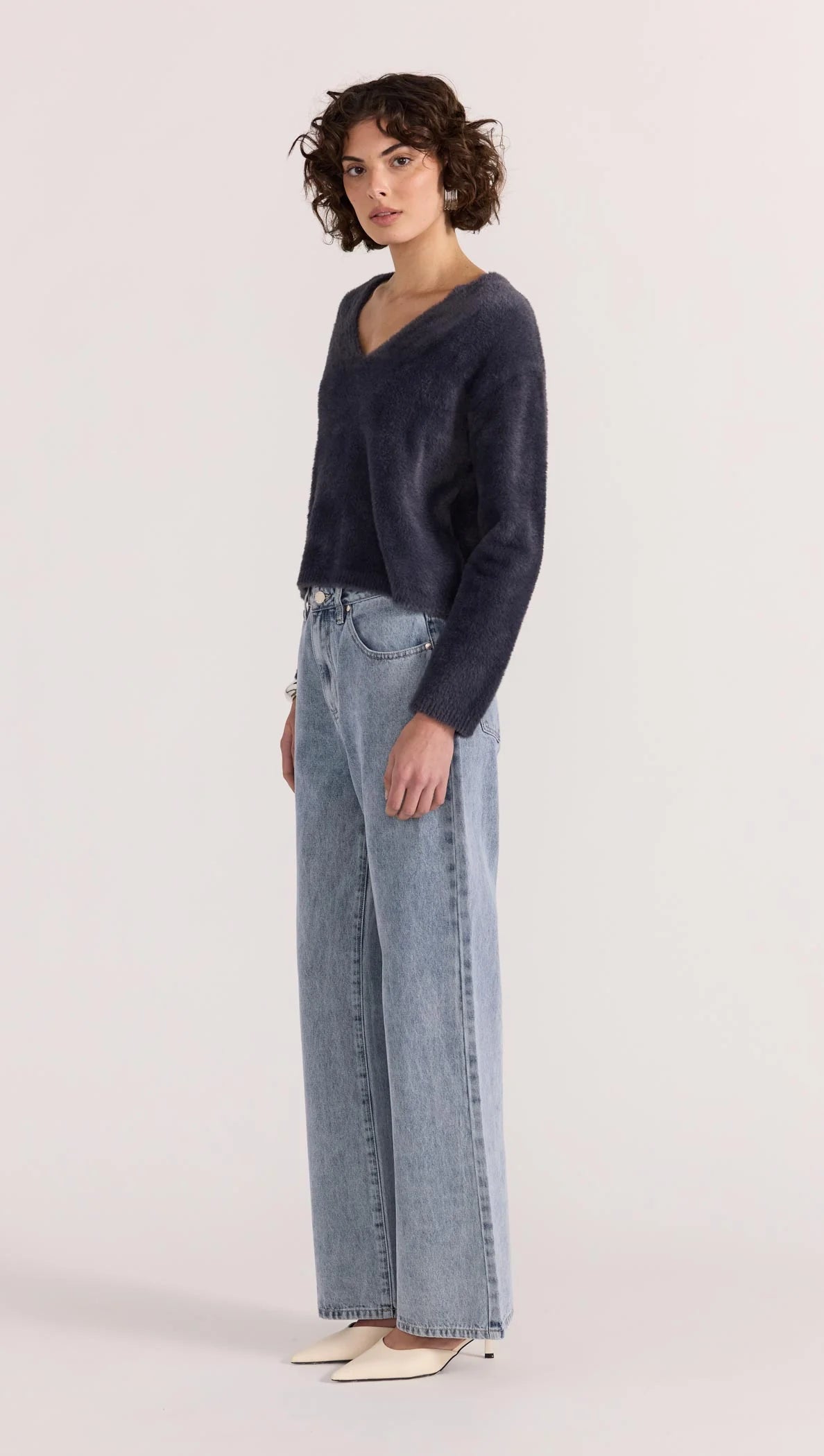 Ember Fluffy Knit Jumper Slate