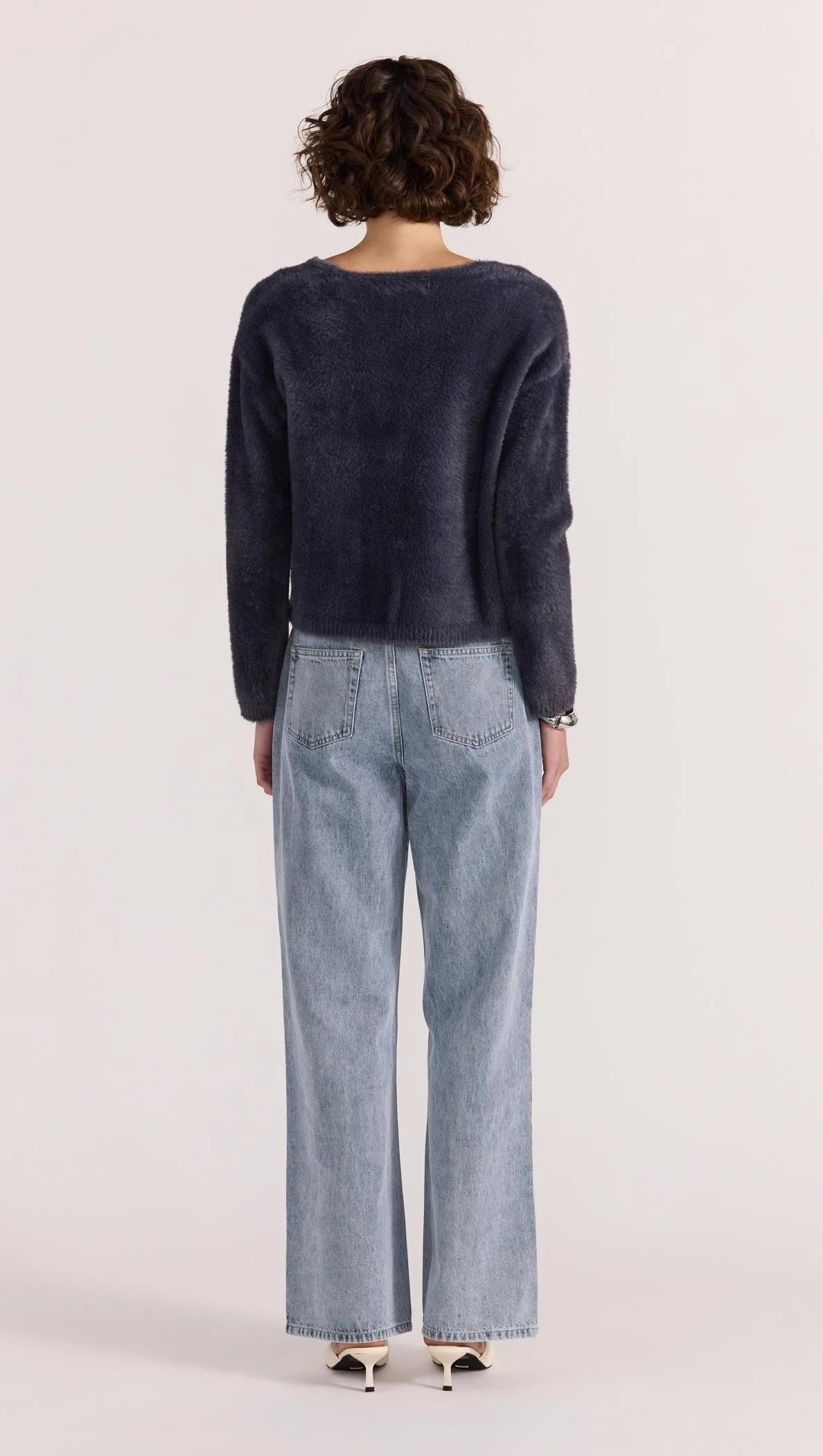 Ember Fluffy Knit Jumper Slate