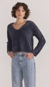 Ember Fluffy Knit Jumper Slate