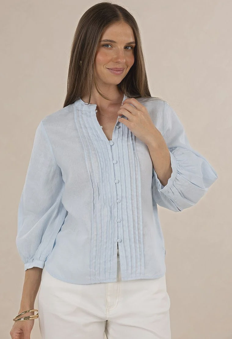 Hazel Blouse  Ice Blue