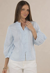 Hazel Blouse  Ice Blue