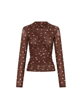 Edie Mesh Top Brown