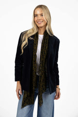 Va Va Velour Coat Navy