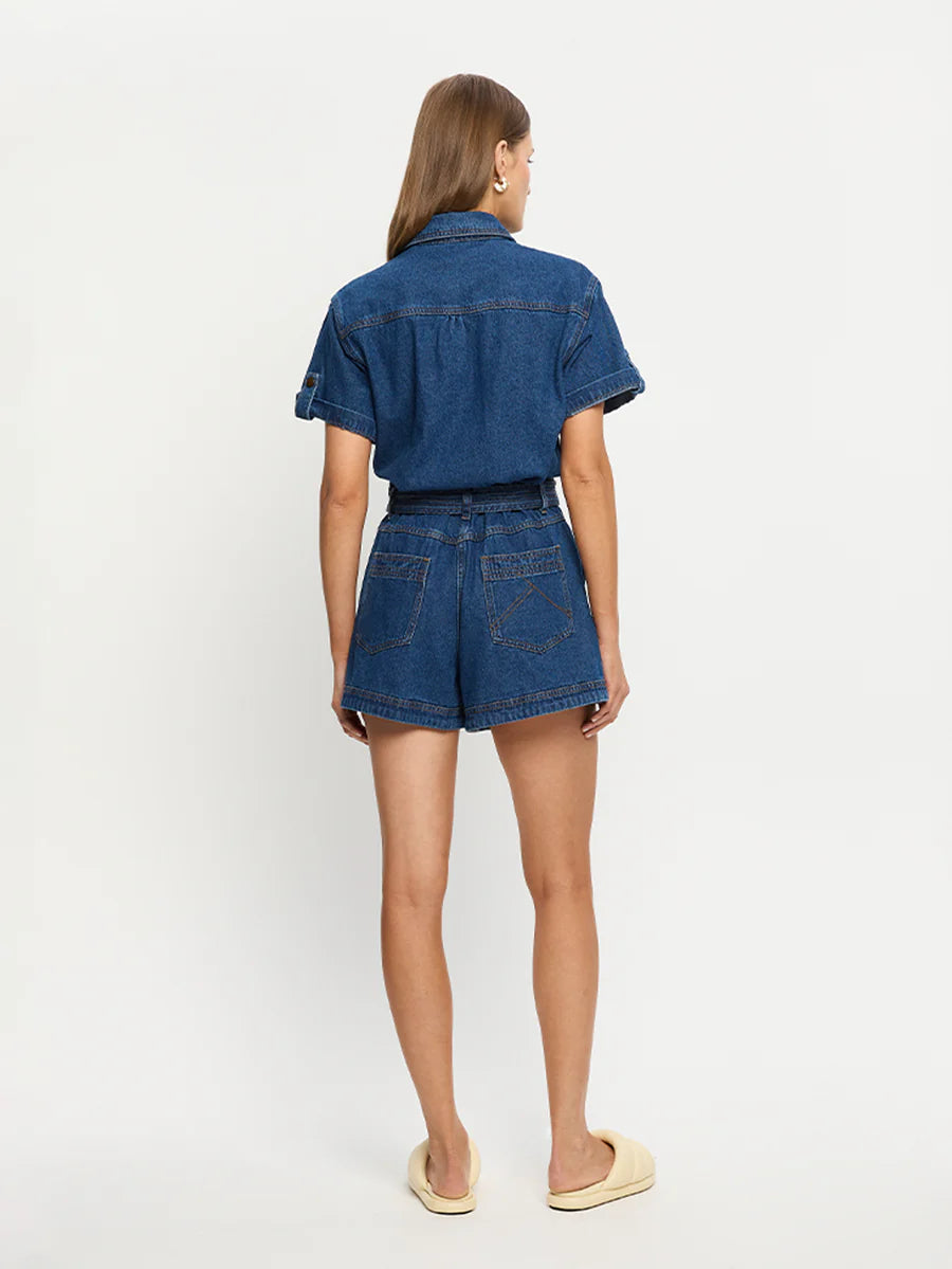 Kivari Georgie Playsuit Indigo Blue