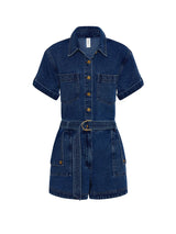 Kivari Georgie Playsuit Indigo Blue