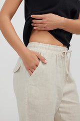 Humidity Lido 3/4 Linen Pants Natural