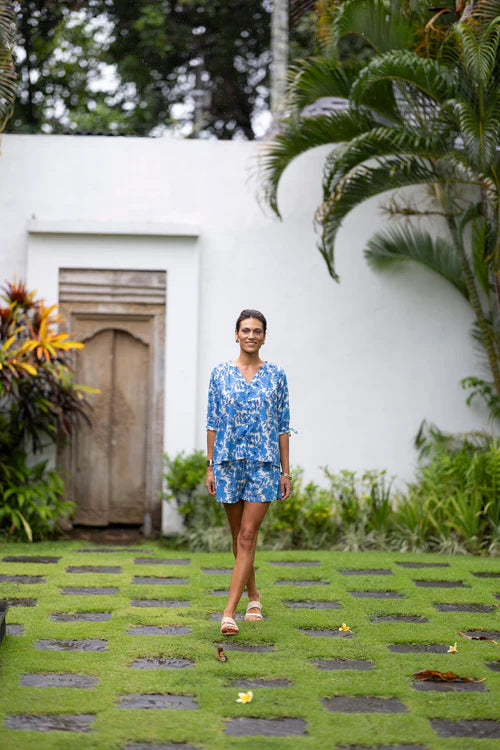 Fleur Shorts Blue Stone