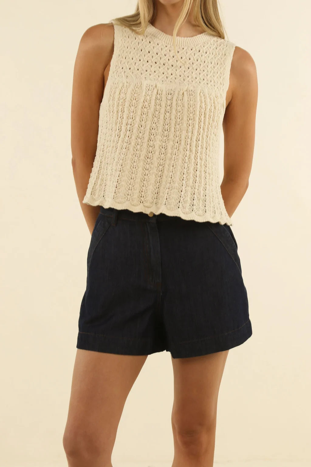Ivy Denim Shorts Dark  Blue