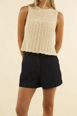 Ivy Denim Shorts Dark  Blue
