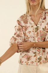 Bohemian Rose Blouse Bohemian Print