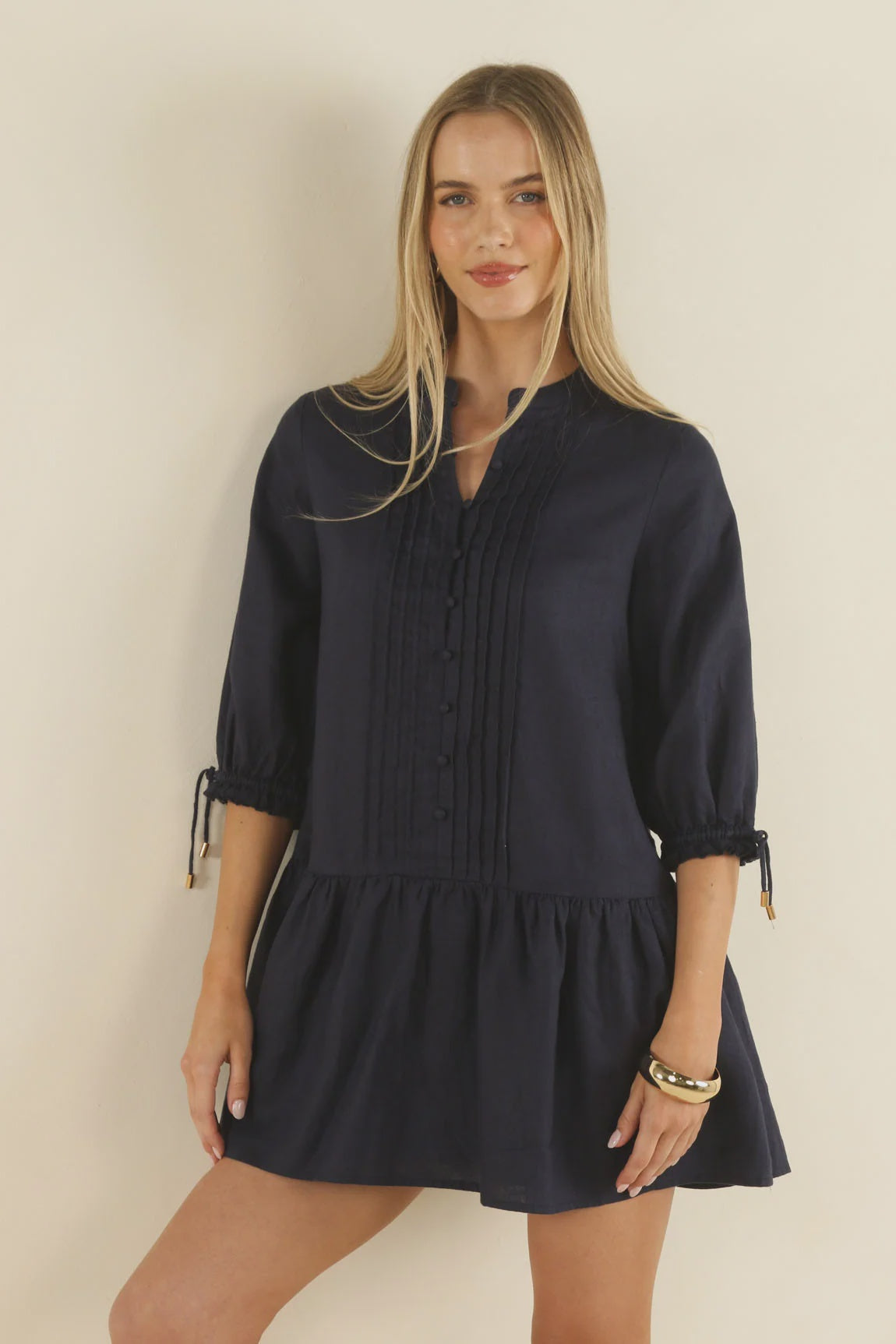 Hazel Smock Dress Navy