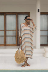 Praiano Midi Kaftan Stripe
