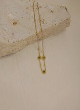 Bellis Necklace Gold Green