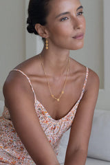 Bellis Necklace Gold Green
