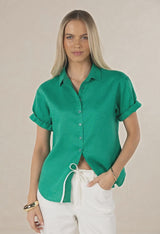 Hustle Linen Shirt Emerald