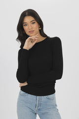 Humidity Dakota Wool Blend Top Black