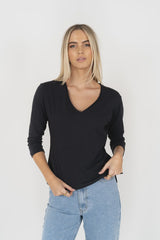 Stella V neck Slate