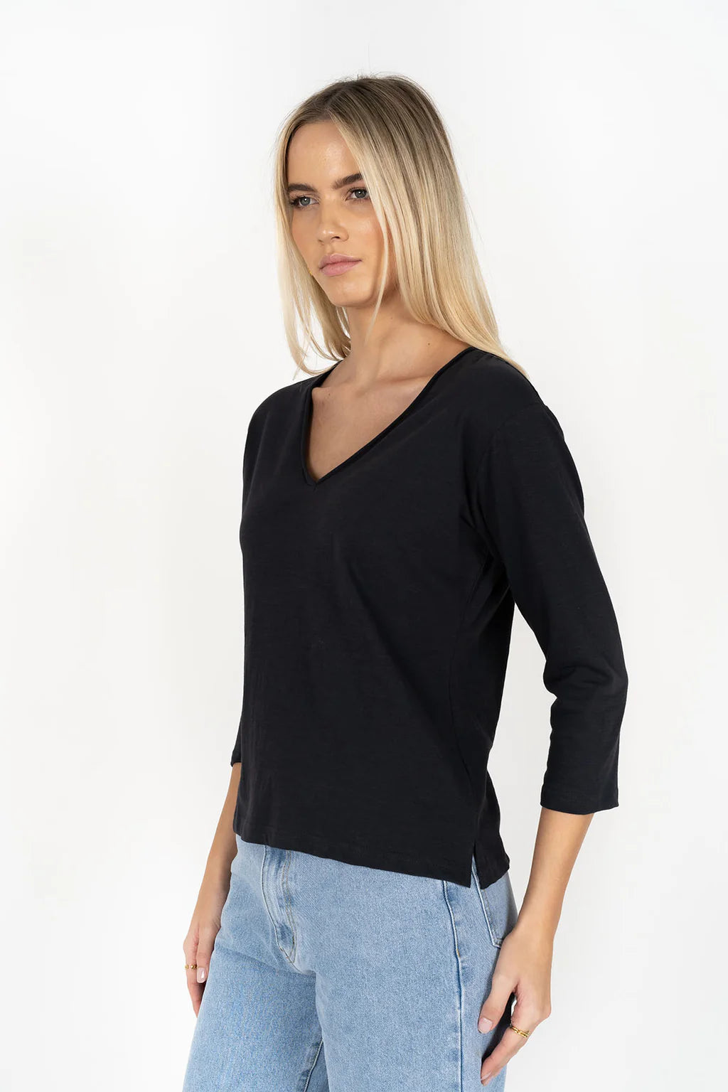 Stella V neck Slate