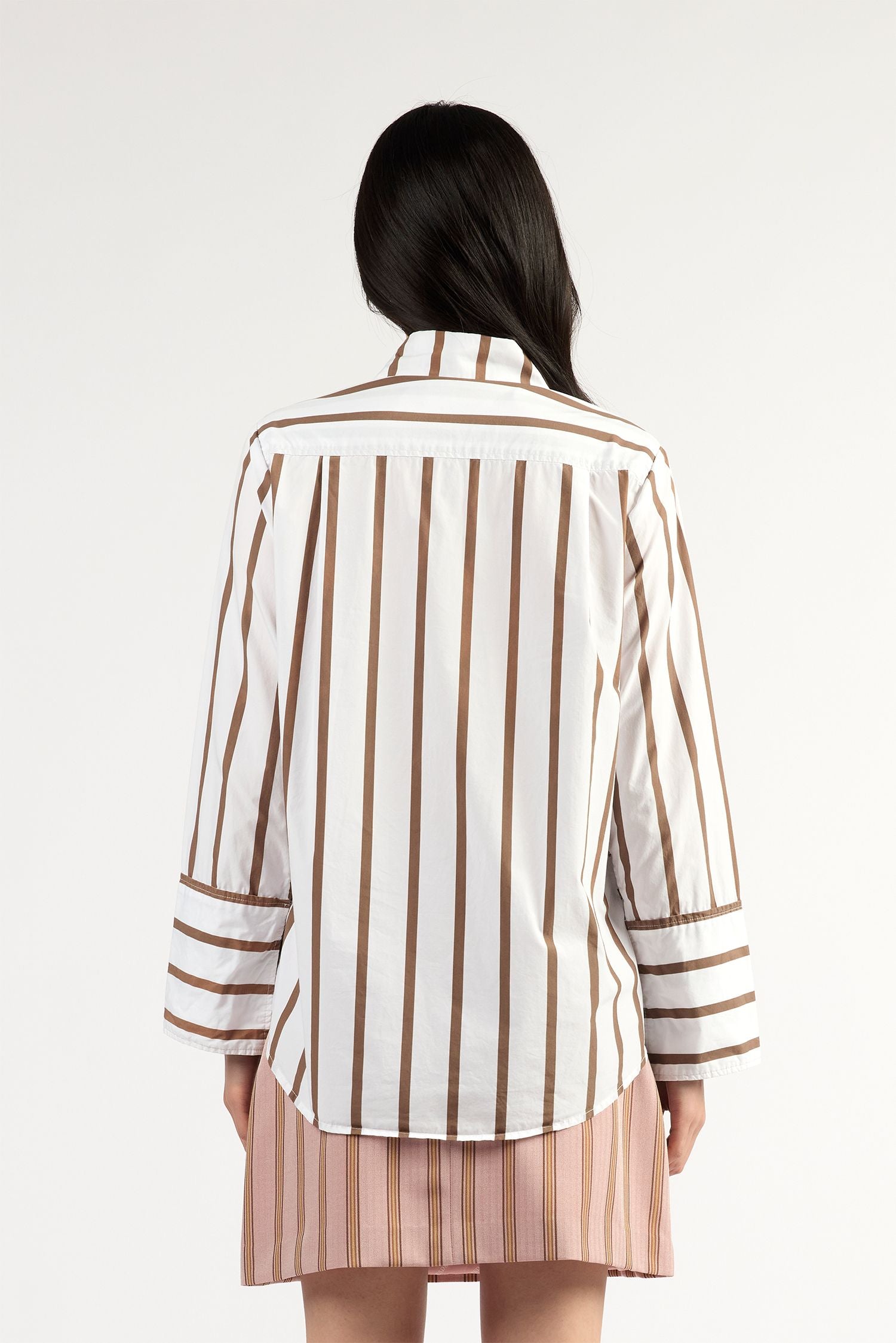 Mark Shirt Choc Stripe
