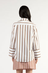 Mark Shirt Choc Stripe
