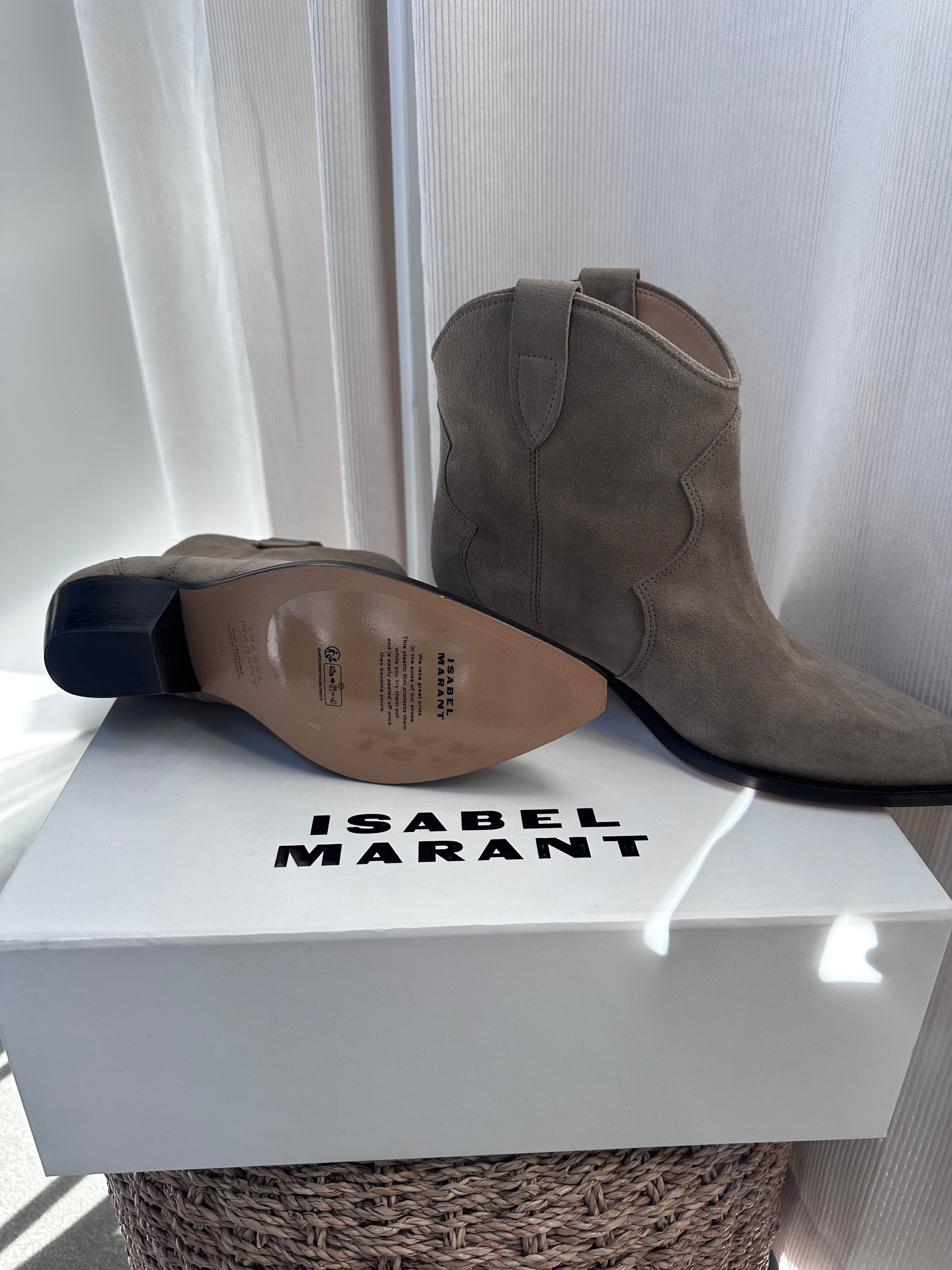 Isabel Marante Dewina Suede Boots New Size 40 Taupe