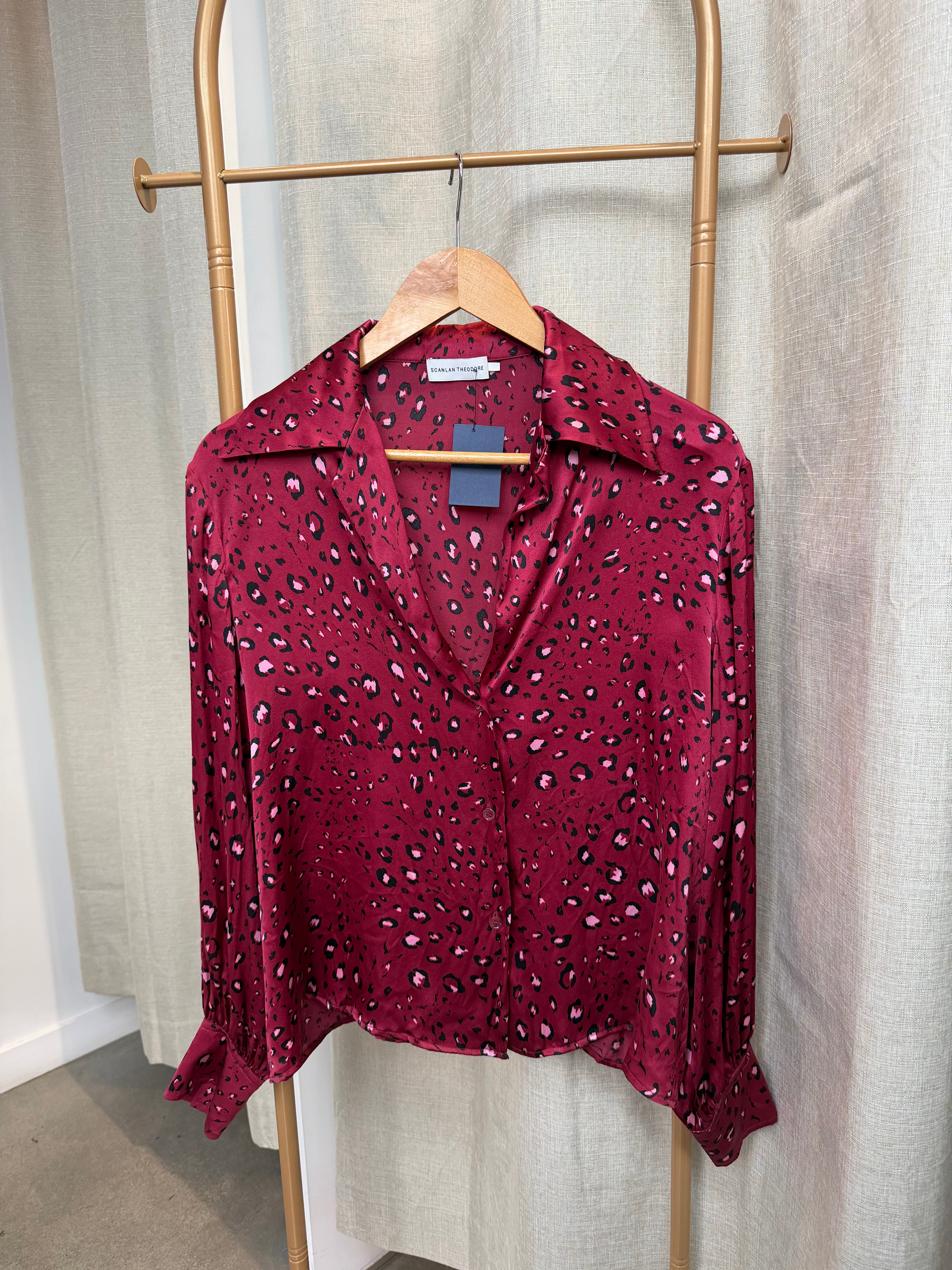 Pre Loved Velvet Gold Foil Stripe Blouse