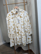 Pre Loved Velvet Gold Foil Stripe Blouse