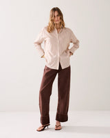Big Flower Cotton Shirt  Rust