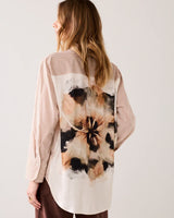 Big Flower Cotton Shirt  Rust