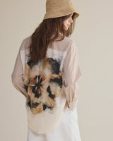Big Flower Cotton Shirt  Rust