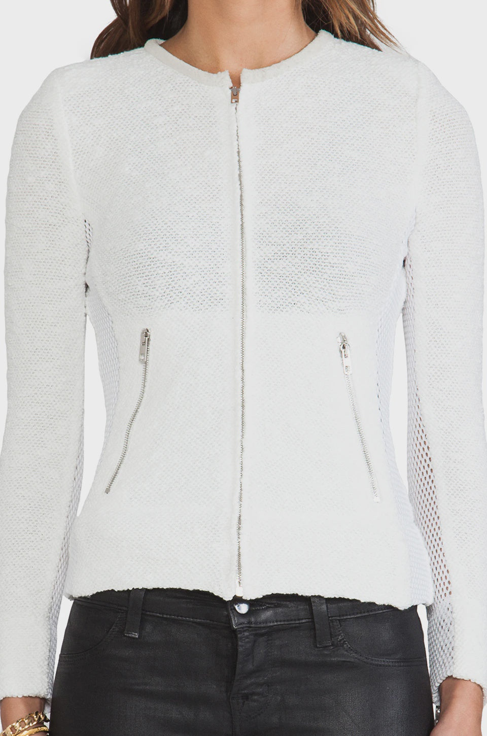 Pre Loved Iro Amiya Jacket Cream/White size 42 RRP $760