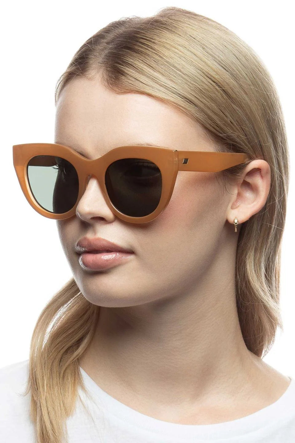 Le Specs Aire Heart Sunglasses in Caramel