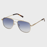 Le Spec The Charmer Bright Gold Sunglasses Blue Lens