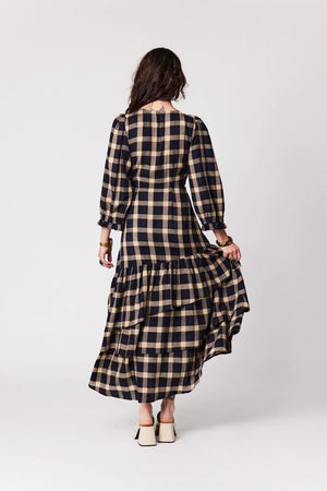 Libertine The Label Sundance Dress Navy Camel Plaid