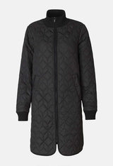 Ilse Jacobsen Long Quilt Coat in Black