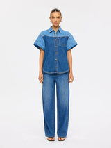 Coralie Denim Shirt  Two Tone Blue