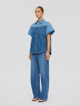 Coralie Denim Shirt  Two Tone Blue