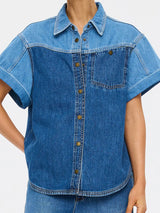 Coralie Denim Shirt  Two Tone Blue